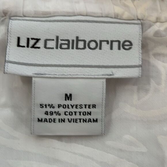 Liz Claiborne Sheer Cotton Top with Floral Design - Size Medium - Picture 4 of 5